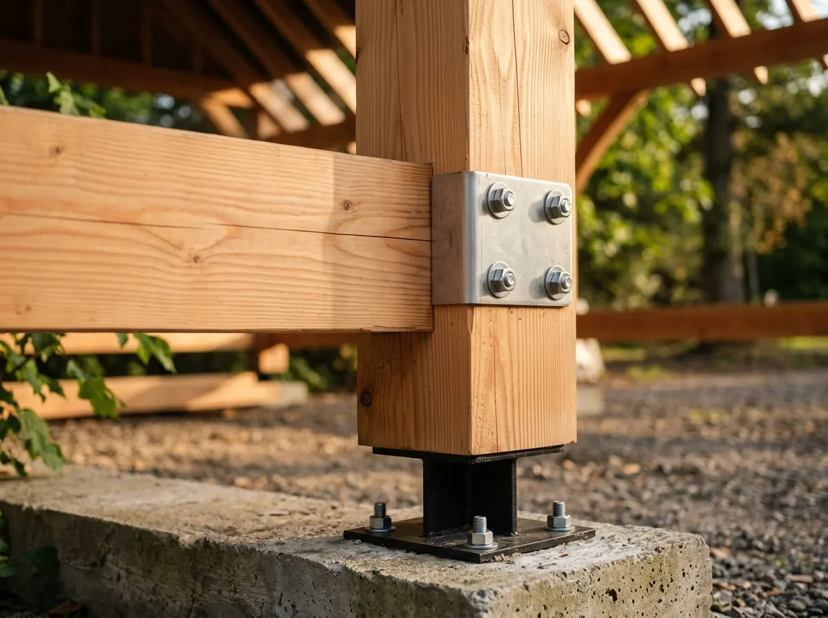 Houten verbinding van een carport